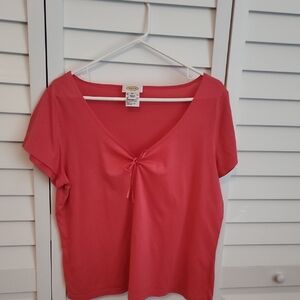 Talbot's Coral V-Neck Women's Top